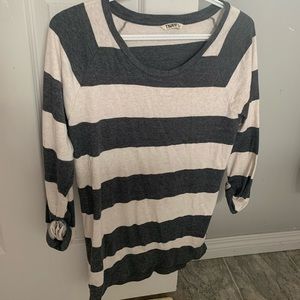 TNA grey and white striped top